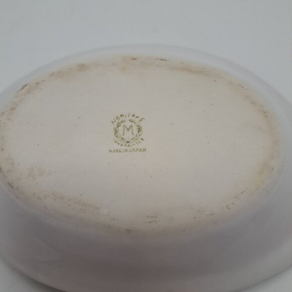 Vintage Noritake Hand Painted Oval Rice Bowl Dish With Swan & Scenic Landscape - Picture 5 of 5